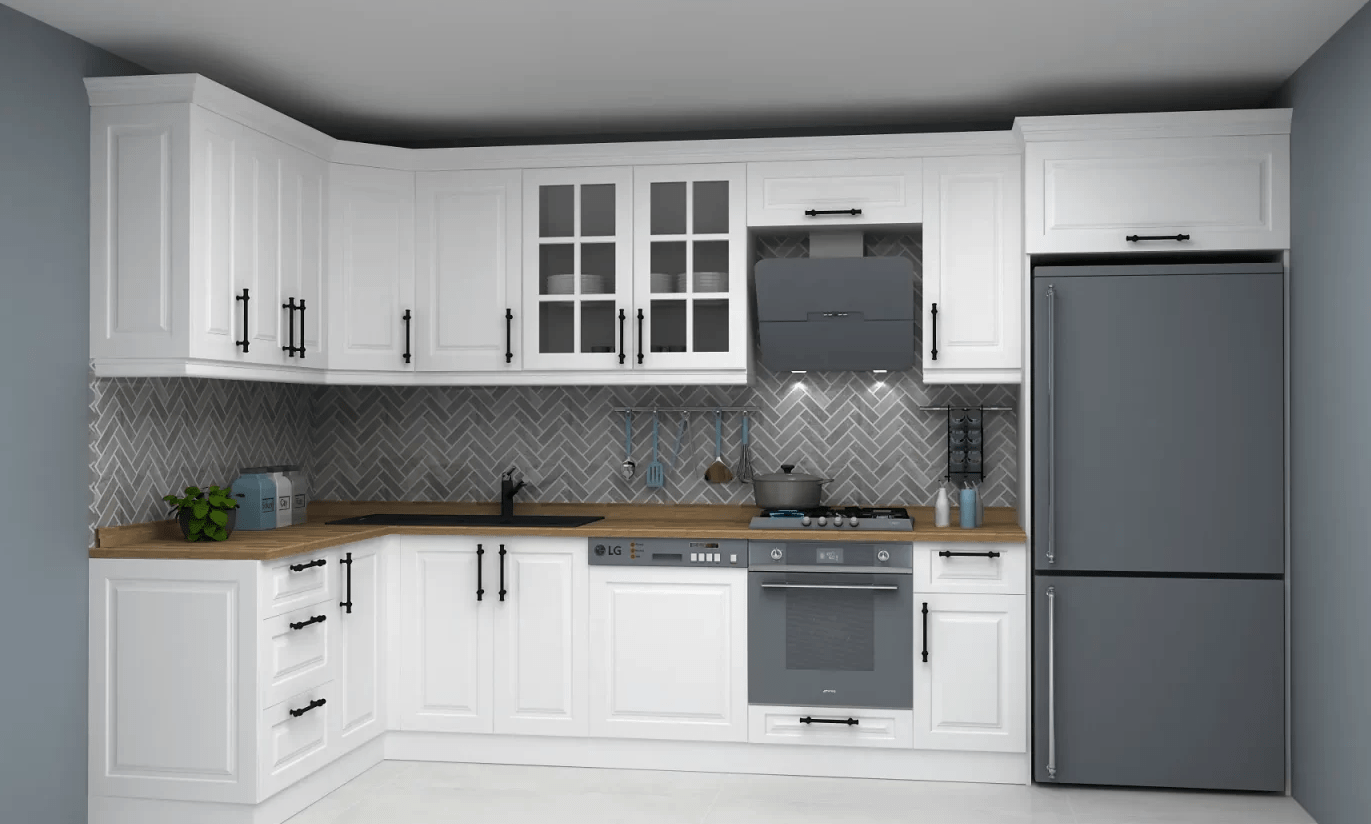  3D Mutfak Çizimi ve Dolap Tasarımı